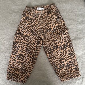 Zara Kids Animal Print Balloon Cargo Pants Size 5